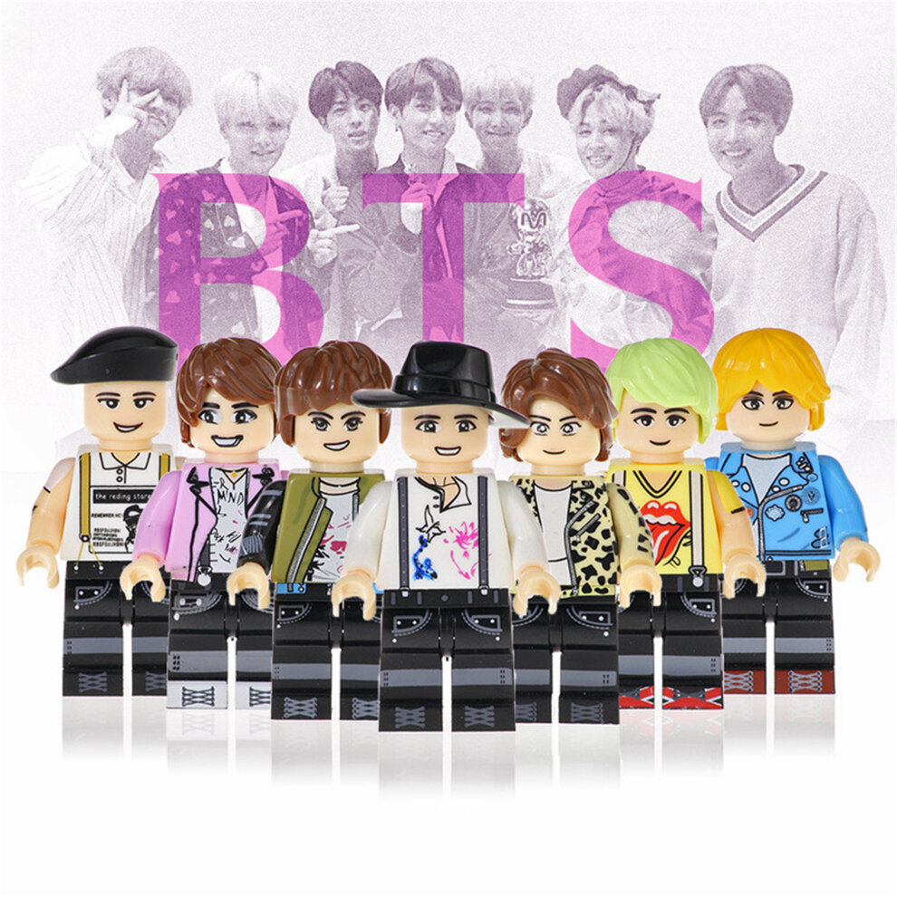 7Pcs Bangtan Boys BTS Building Block Minifigures Toys Best Action Figures Gift Fit Lego