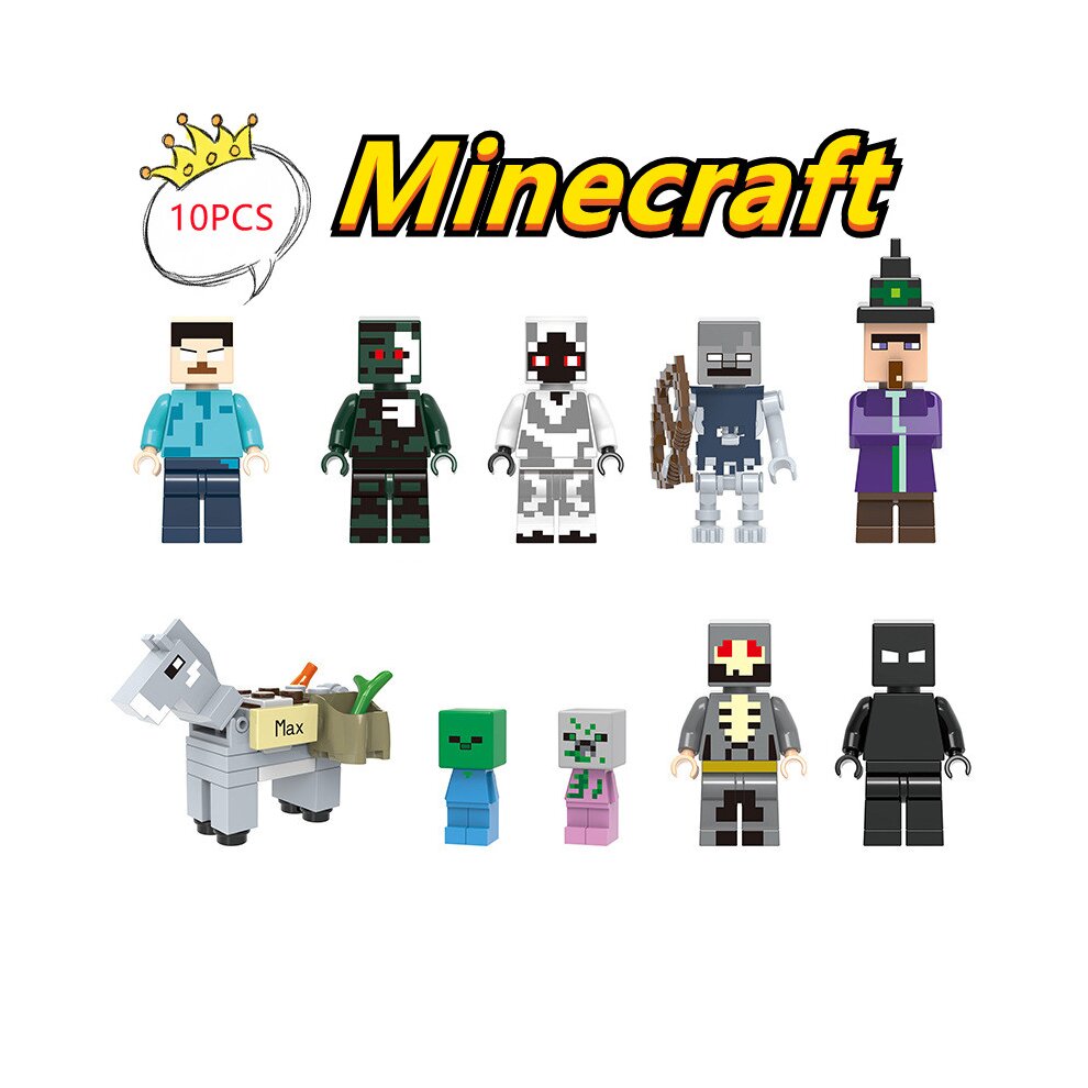 10PCS Minecraft New Style Minifigures Toys Fit Lego