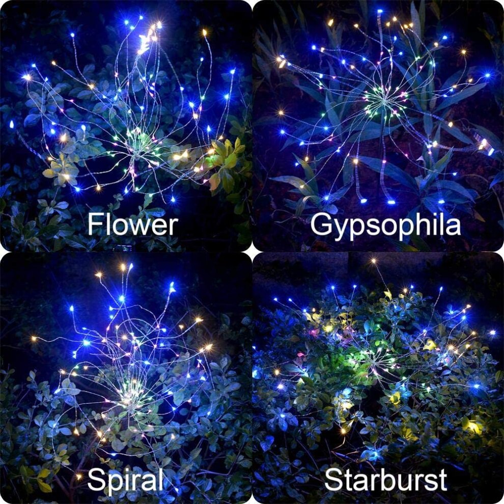 Solar Garden Decorative Lights Solar Wires String Landscape Light-DIY Flowers for Walkwa