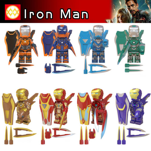 8PCS/SET Iron Man Mini figure Building Blocks Kids Toys