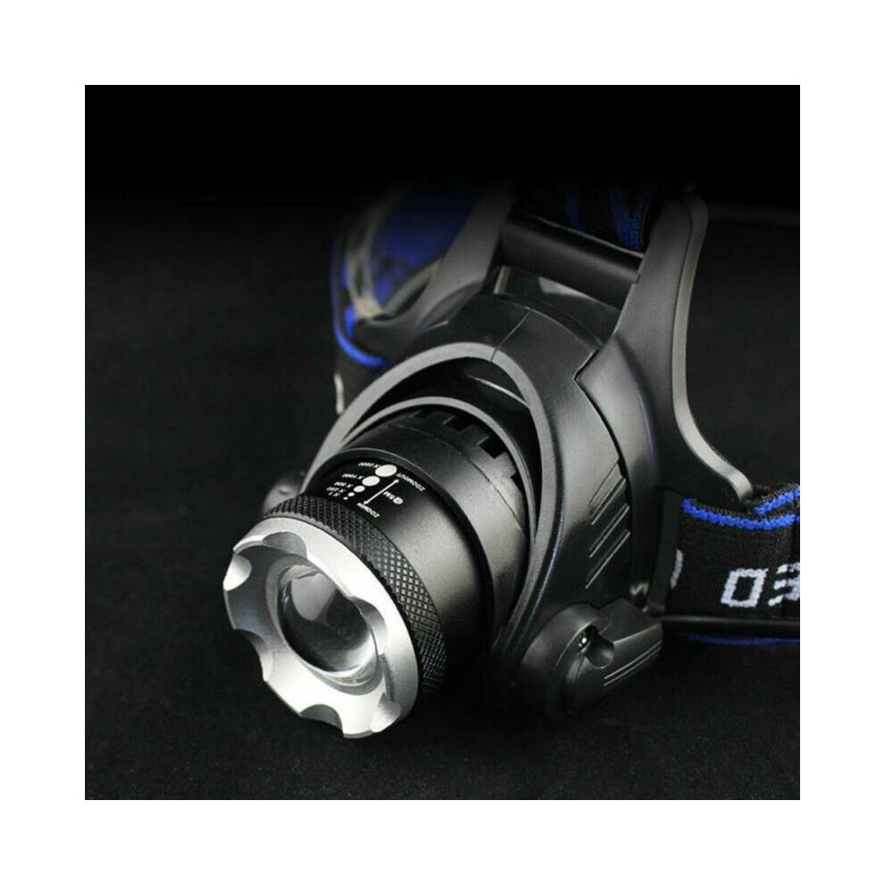 Zoom Headlamp 90000LM Rechargeable T6 LED Headlight Flashlights Outdoor Fish