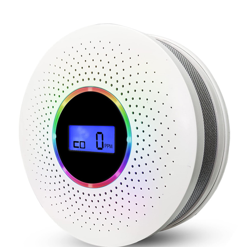 Carbon Smoke Monoxide Alarm Detector with Dual Sensor Digital Display and Sound Warning Combination CO Smoke Alarm Detector for Home School Office Safety