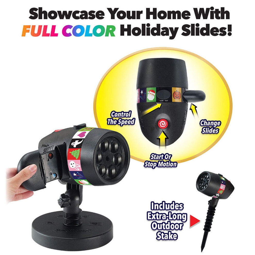 Christmas Projector Lights LED Projection Lamp with 12 HD Slides Patterns IP65 Waterproof Remote Control New Year Gift Easter Birthday Xmas Party Home Indoor Decorations