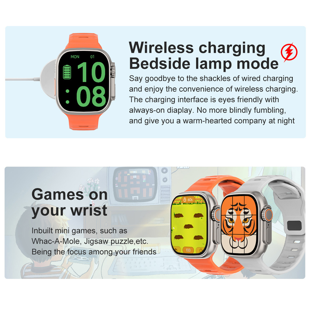 (Orange) Smartwatch Men Wowen Ip68 Sport Watches Temperature Measure 2022 Series 8