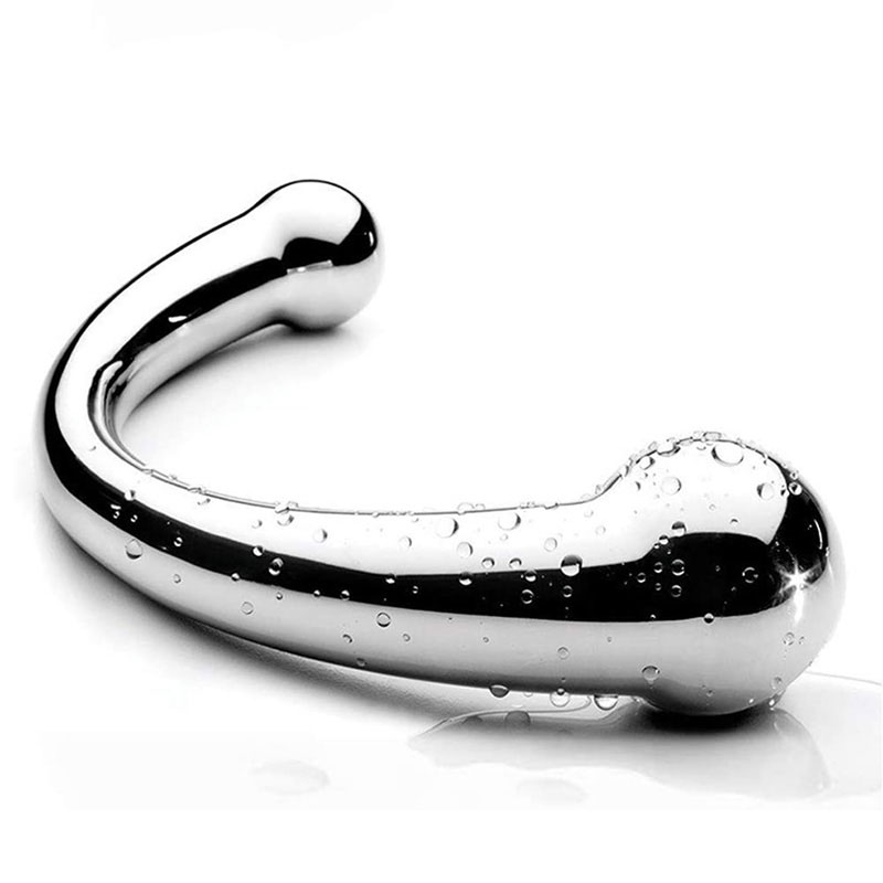 (20cm) Metal Stainless Dildo Anal Butt Plug G-spot Stimulator Male Prostate Massager Adult Sex Toy Handheld Magic Wand BDSM