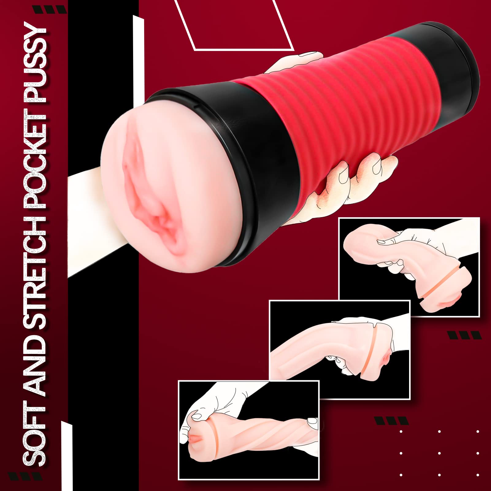 Men Masturbator Cup Electric Sex Toys Male Masturabating Toys Adult Oral Pocket Pussy Vibrator Toys with 10 Vibrating Modes Penis Stimulation
