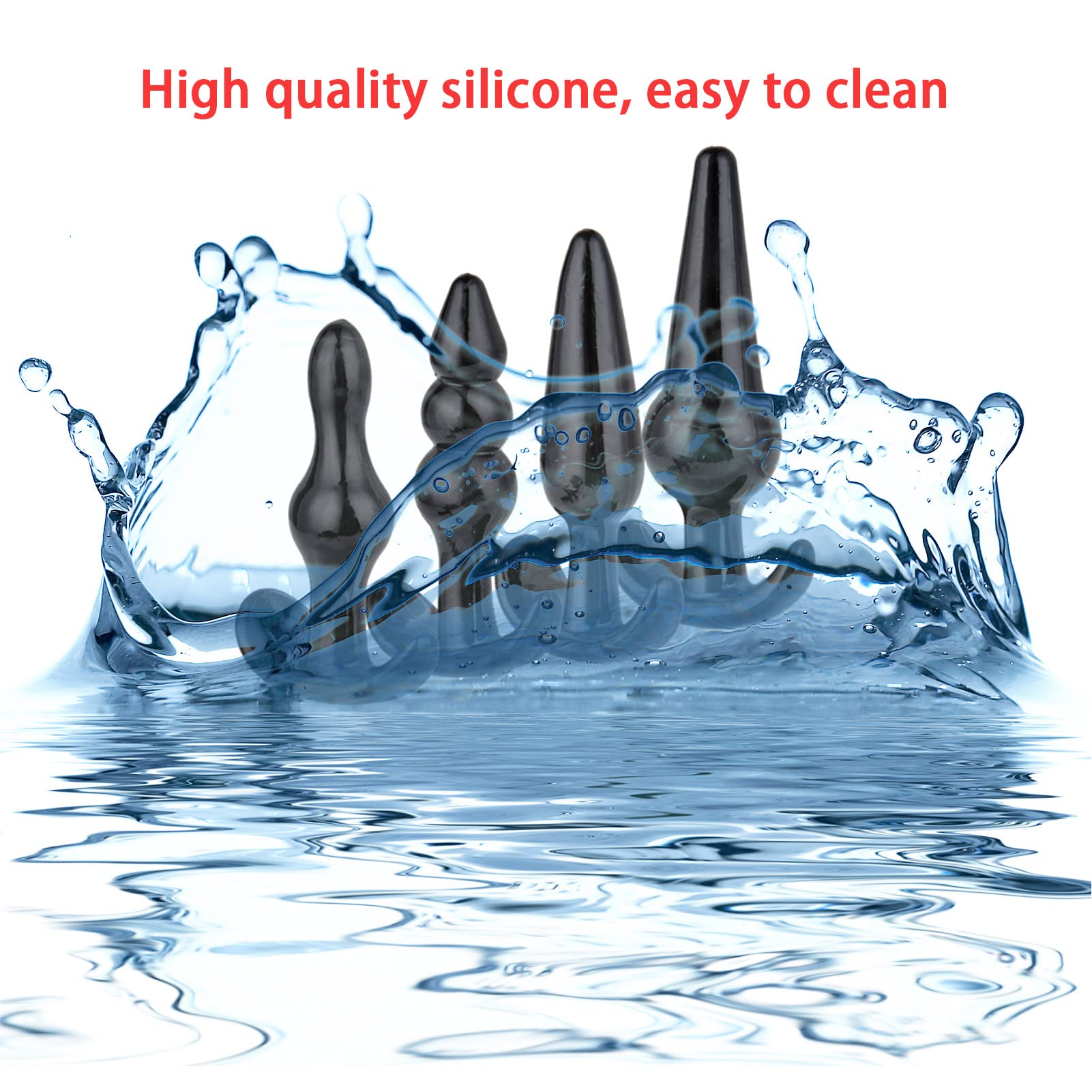 Butt Plugs Adult Sex Toy SM Anal Training Set Silicone Soft Women Masturbation Products Sex Trainer Suitable for Beginners Couples Black 6pcs Kit
