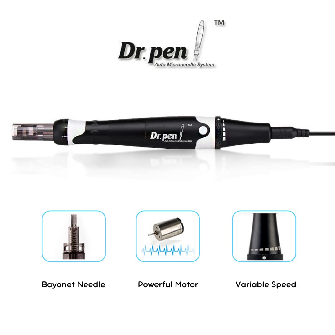 Dr. Pen Ultima A7 Microneedling Pen Professional Derma Pen Electric Automatic Beauty Pen Skin Care Tool Kit for Face and Body Home Personal Use with 5pcs 12pins 5pcs 42pin 5pcs 36pin 5pcs Nano Round Pin Cartridges