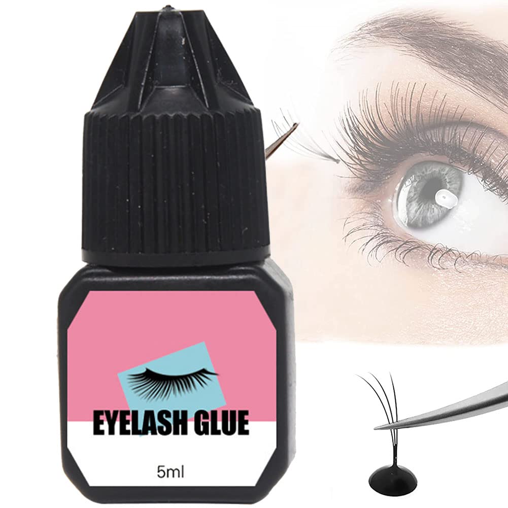 Eyelashes Extension Glue False Eyelash Adhesive DIY Eyelash Extension Supplies for Women Lashes Semi Lash Permanent Black 5ml