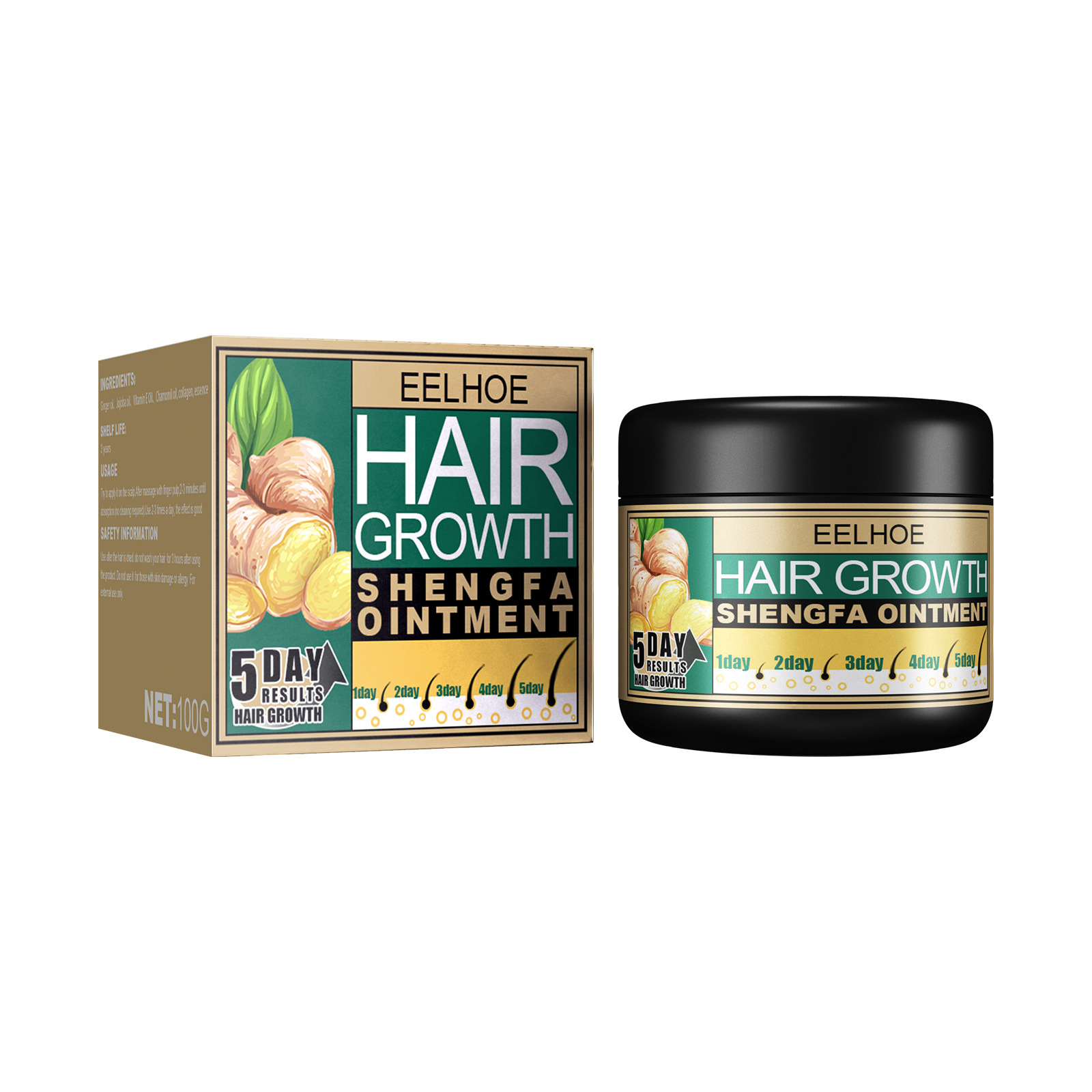 (30g) Ginger Hair Growth Ointment Hair Boost Cream Moisturising Scalp Massage Hair Care Essence Anti Hair Loss Conditioner Hair Thinning Treatment
