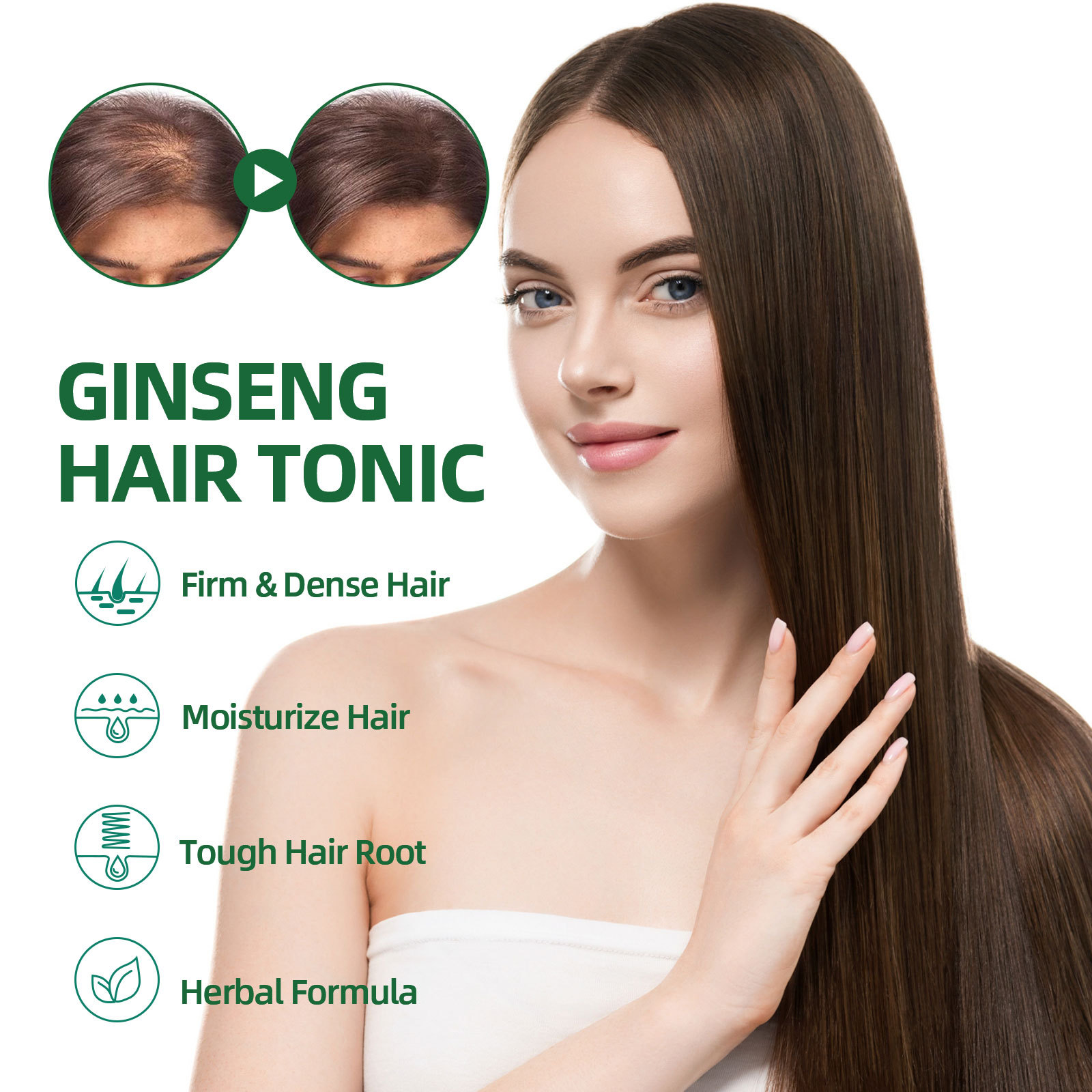 Hair Growth Spray Hyungang Korea Ginseng Hair Serum Spray Hair Regrowth Essential Oil Hair Essence for Women and Men