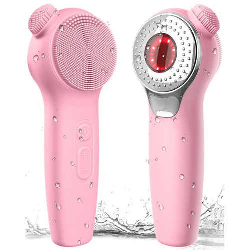 Silicone Facial Cleaner Sonic Scrubber Thermal Massage Gentle Face Exfoliator Electric Powered Facial Cleansing Brush Nose Scrubber Reduce Blackhead