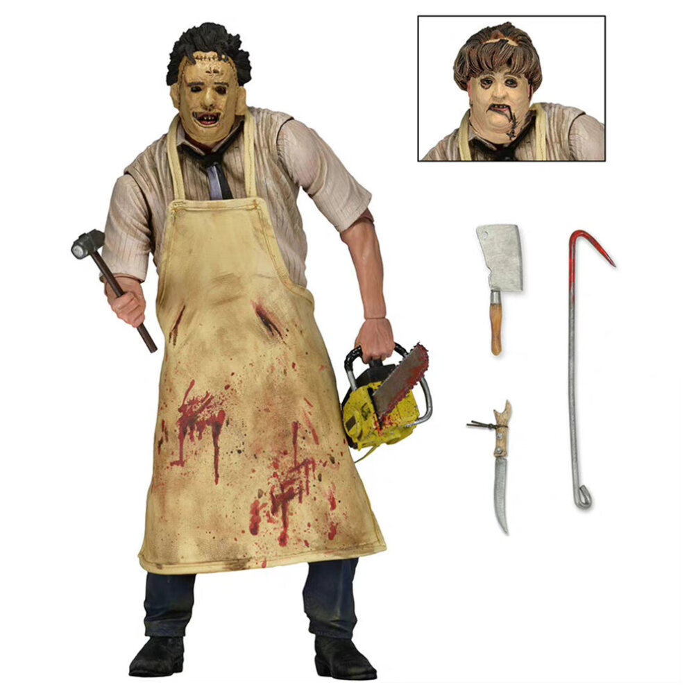 Texas Chainsaw Massacre Action Figure Toys 7 Inches Ultimate Leatherface Action Figure Horror Model Ornaments Doll Halloween Birthday Kids Adult Gift