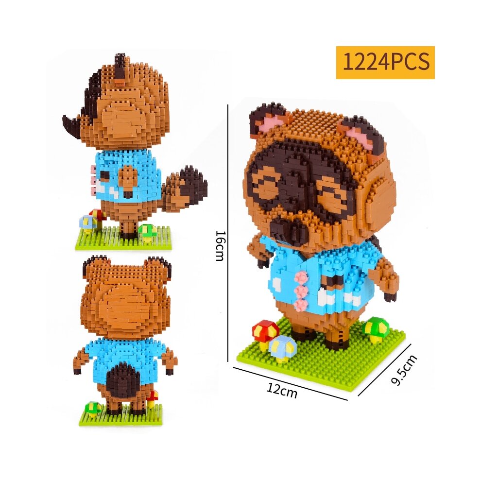 Animal Raccoon Crossing Game Building Blocks Toys Compatible with LEGO Kids Gifts