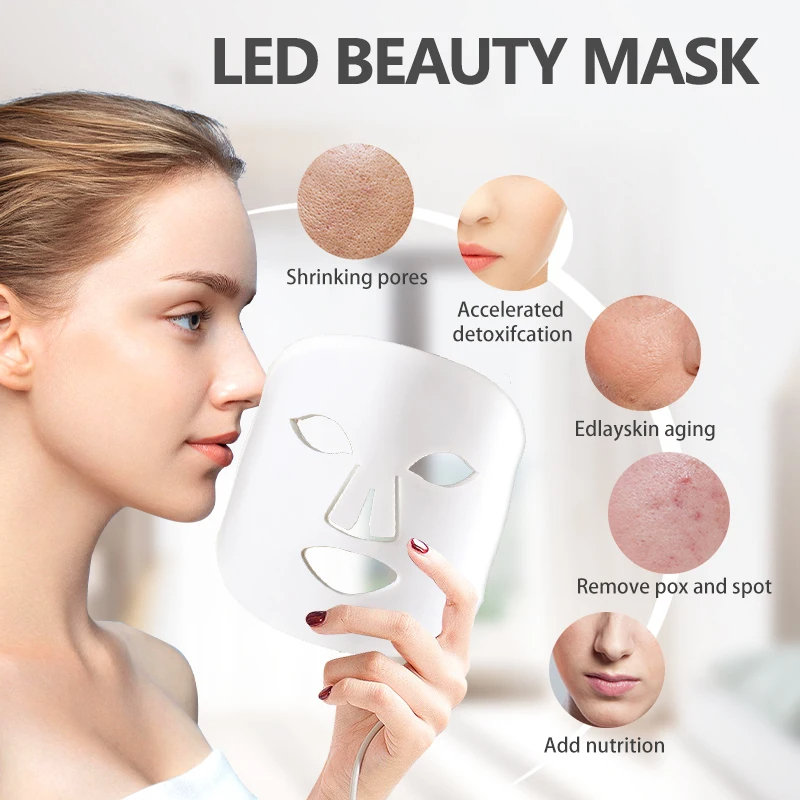 Silicone Led Light Therapy Face Mask 7 Colors Facial Rejuvenation Tightening Anti Aging Therapy Mask
