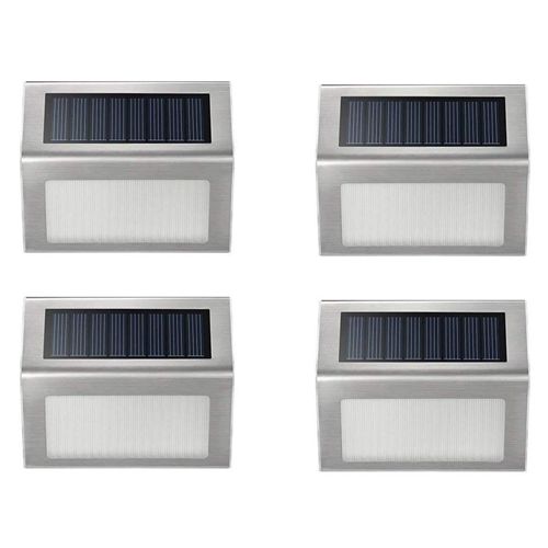 4pcs Solar Deck Lights Outdoor Garden Stainless Steel Wireless Illuminate