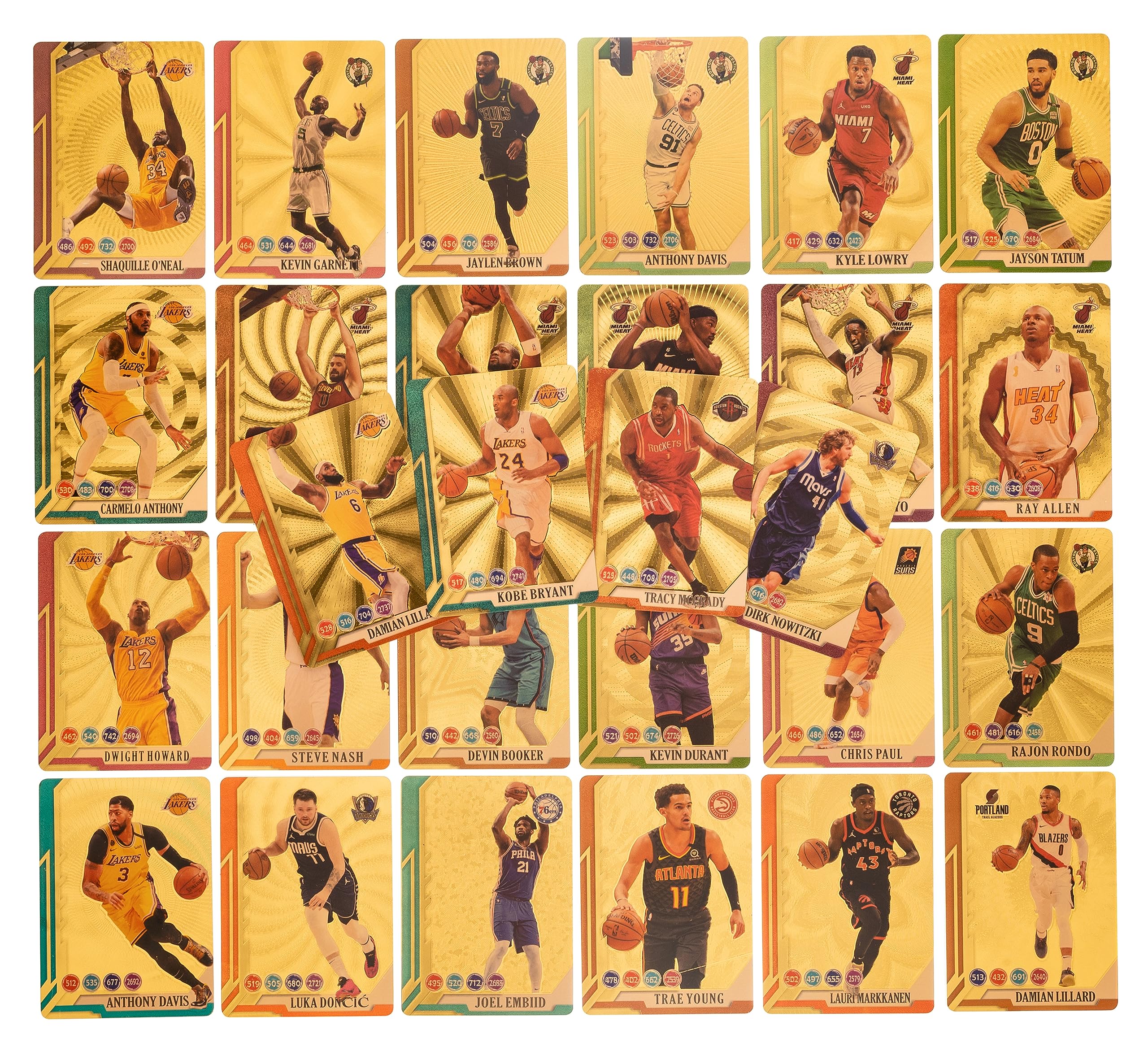 Basketball Star Card NBA Cards Basketball Card Trading Card Gold Foil Cards Collection Cards Box 55PCS Trading Cards for Kids Boys Fans Birthday Party