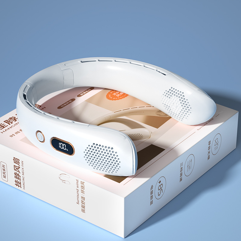 3 Speed Wearable Hanging Neck Fan Air conditioner 4 Turbo Motor LED Display Gift for Men Women