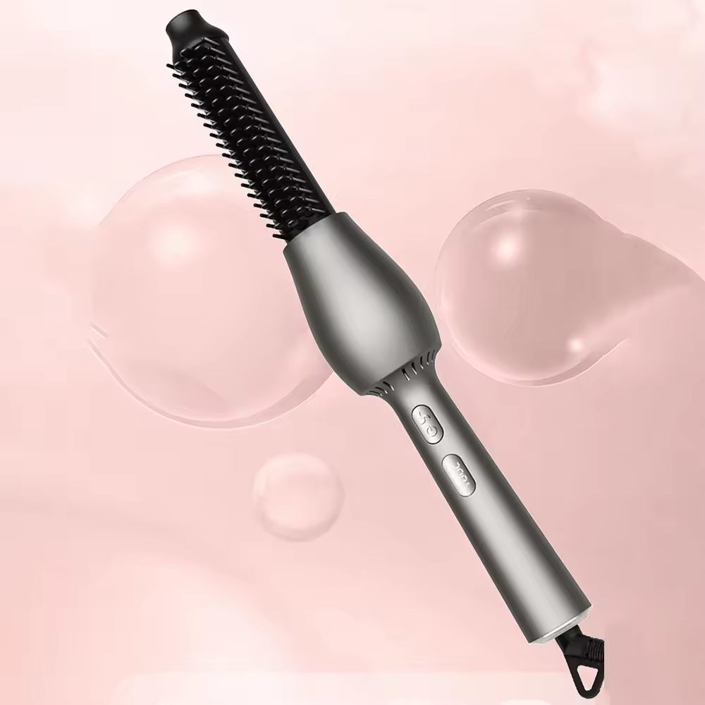 Hair Straightening Brush Ceramic Straightener Brush for All Hair Types Electric Heated Hot Hair Brush Hair Curler Travel Curling Iron Adjustable Temp