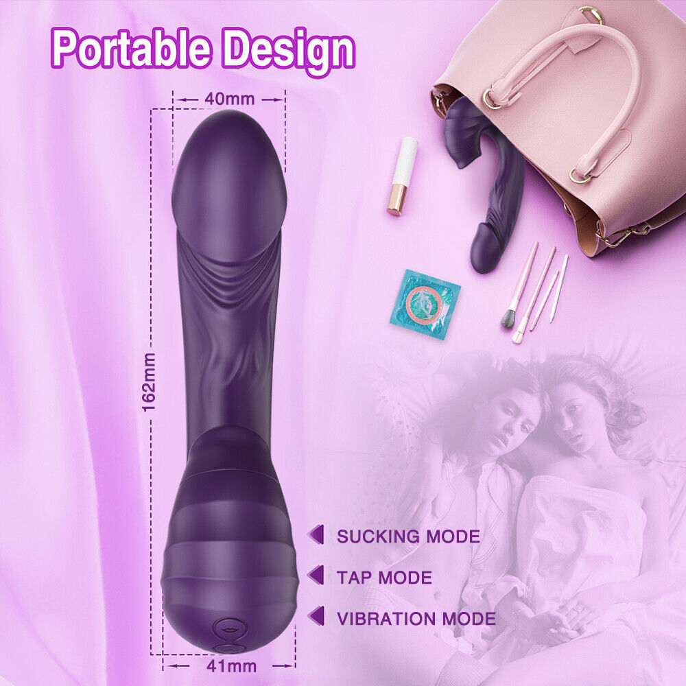Rabbit Vibrator 3in1 Dildo Clit Sucker Flapping Sucking Lick G-Spot Adult Sex Toys for Women