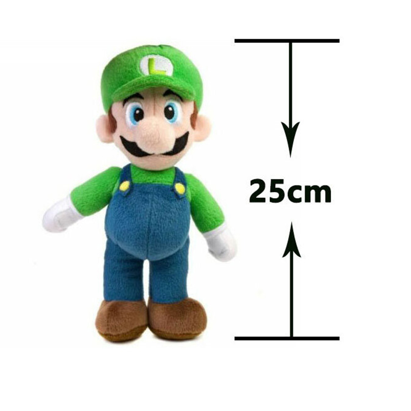 2Pcs Mario+Luigi Super Mario Bros Plush Doll Mario Luigi Soft Toy
