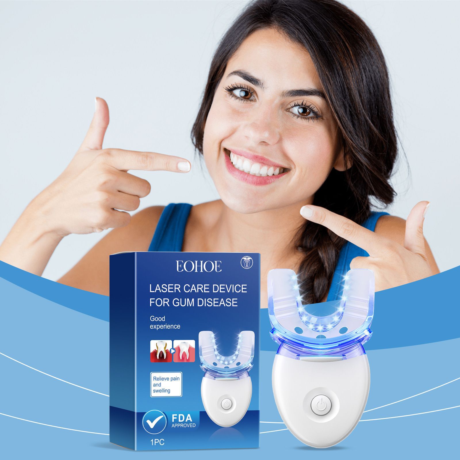 Teeth Whitening Kit Teeth Whitener Dental Care Device Home Dental Tools for Achieving a Bright White Smile Portable