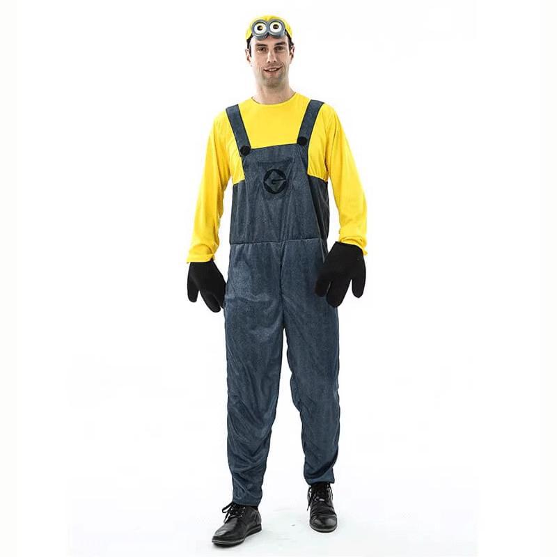 (Kid S) Despicable Me Costumes Minions Full Family Cosplay Costume Boy Girl Halloween Dress Jumpsuits Masquerade Carnival Party Dress Up
