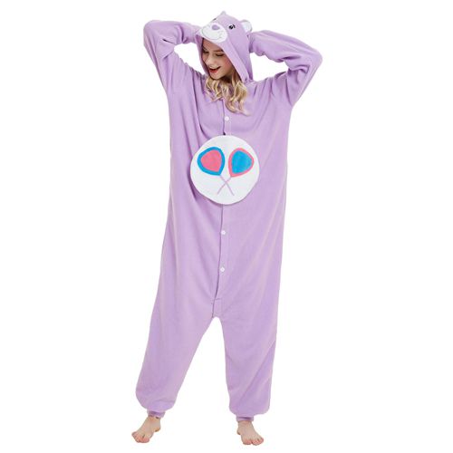 Womens Winter One-Pieces Pajama Long To The Ankle Polyester Warm Comfortable Cartoon Leisure Wear