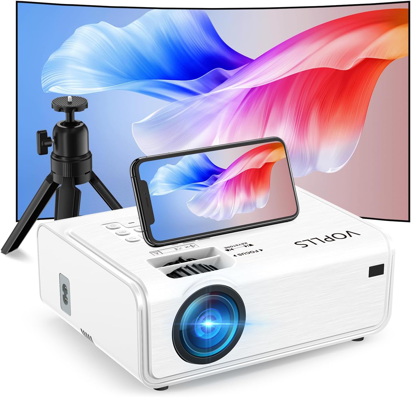 Electric Keystone 6D 4P Projector 4K 5G WiFi Bluetooth Projector 18000L Native 1080P Projector with PPT Zoom Outdoor Projector for TV Stick iOS Android