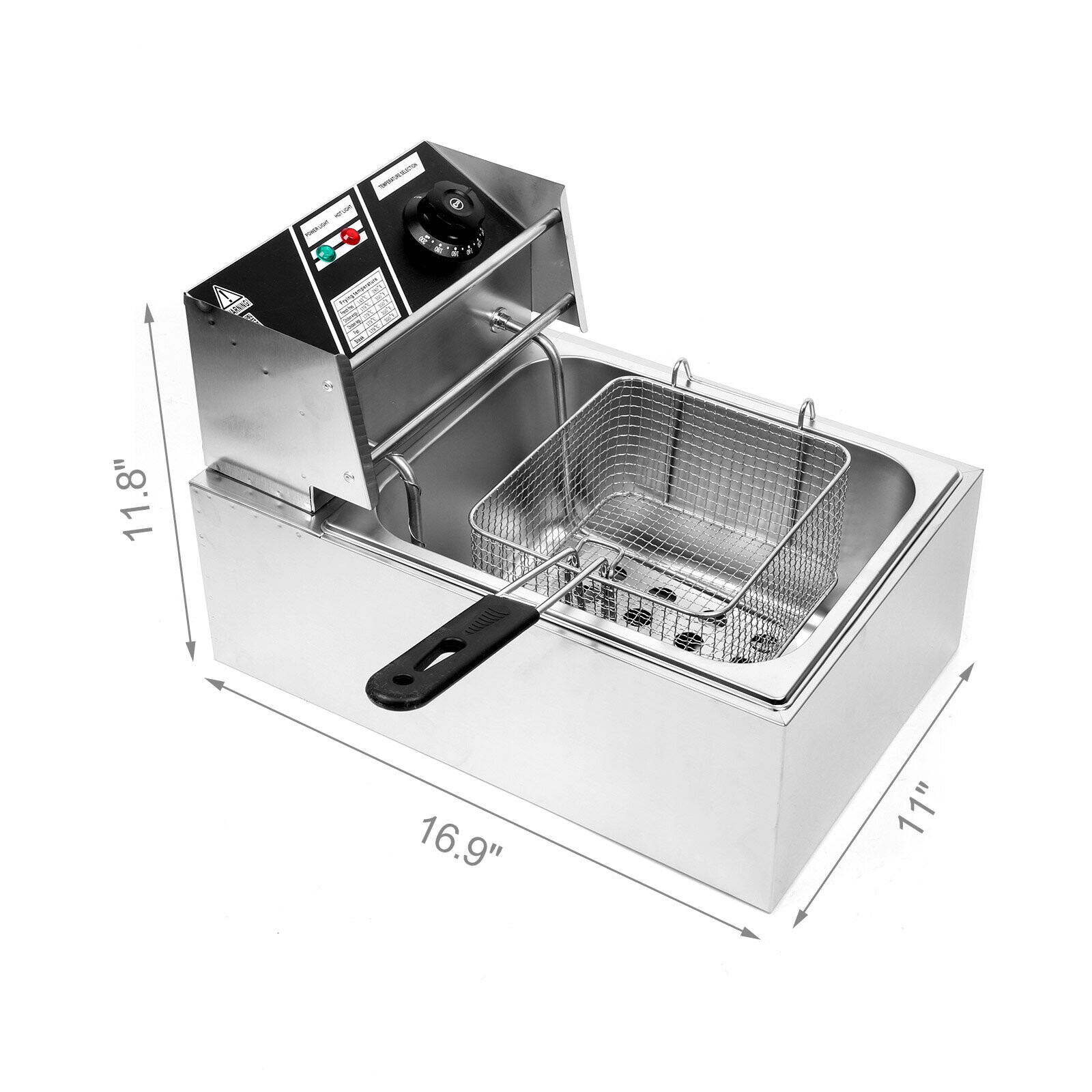 10L 2500W Commercial Electric Deep Fryer Fat Chip Single Tank Kitchen