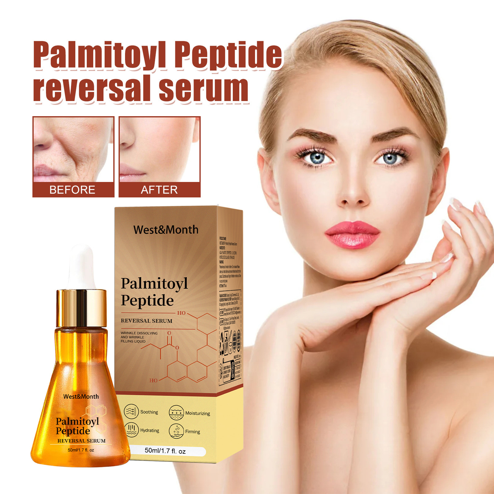 (1 PC) Peptide Essence Moisturiz Face Essence Light Line Firm Rejuvenating Care Face Nourish Face Revitapeptide Reversal Essence Liquid Resurfacing Face Essence Hydrate
