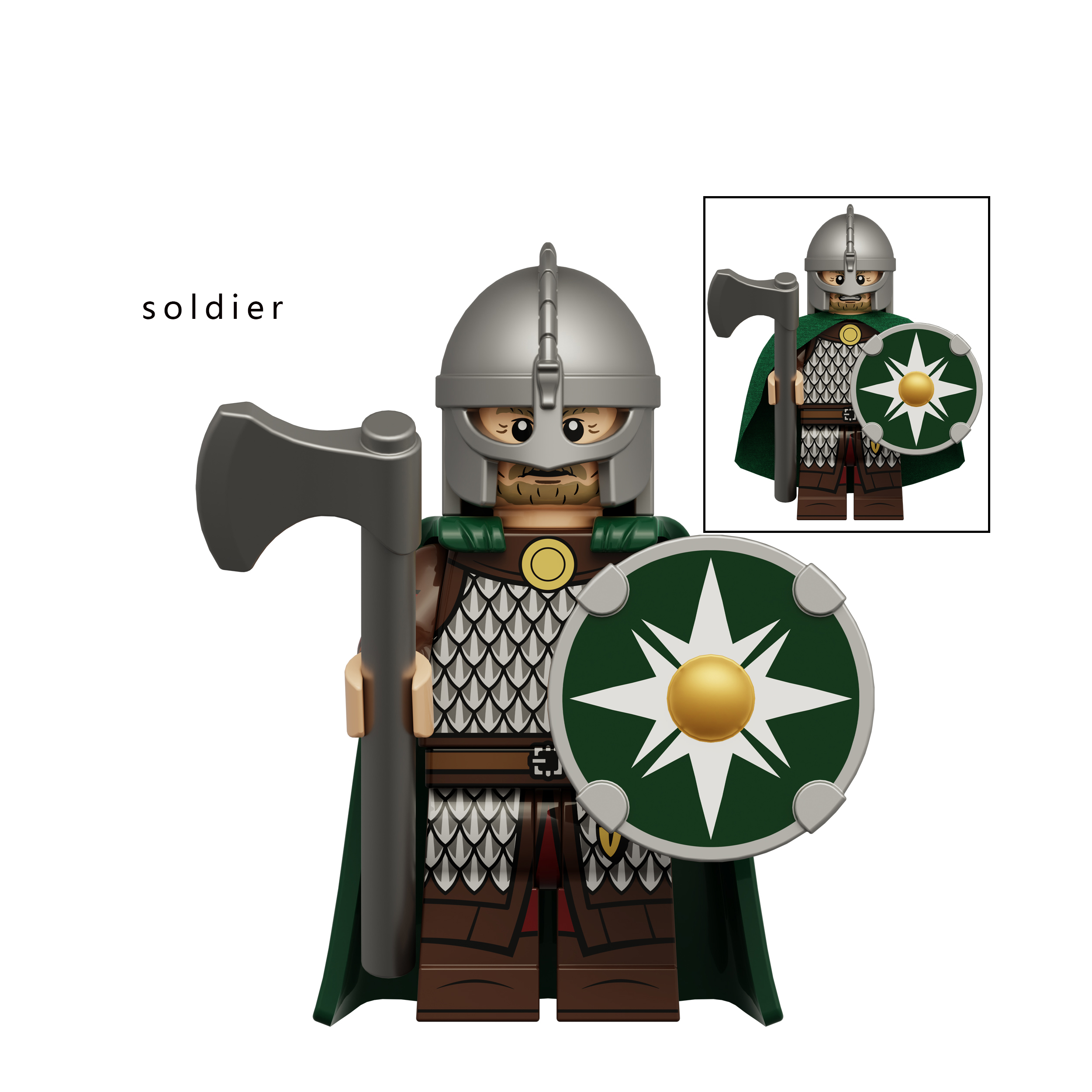 6PCS MOC Minifigures Building Block Toys Ancient Knights Medieval War Horses Princess Soldier Spear Axe Sword Accessories Action Figures Weapon Toys For Kids Fit Lego