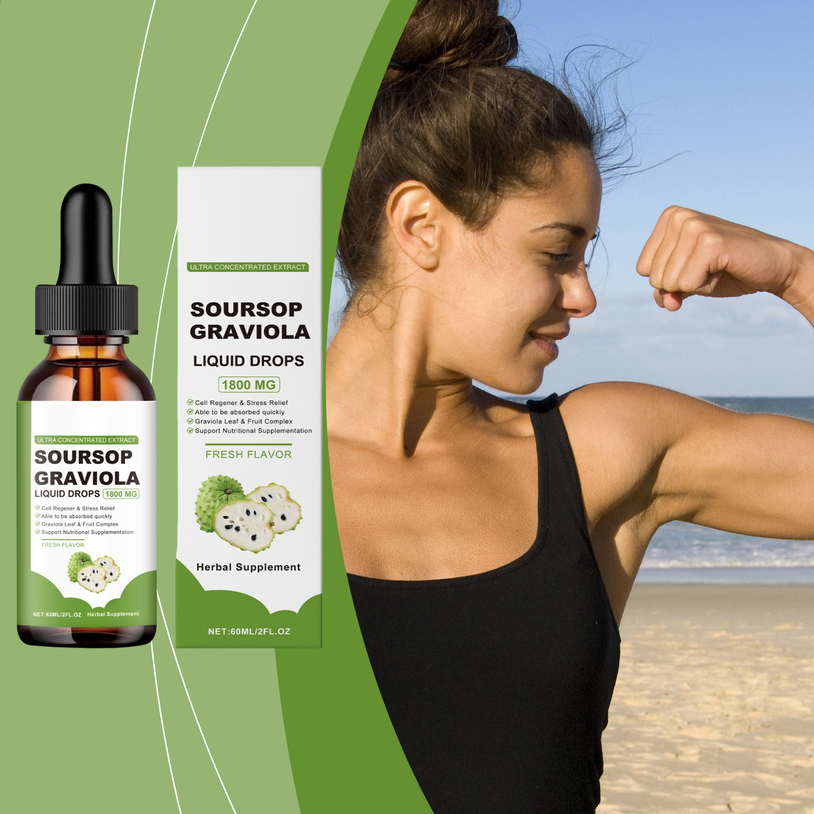 Soursop Graviola Liquid Drops Support Nutritional Supplementation Support Your Daily Wellness Routine Natural Plant-Based 