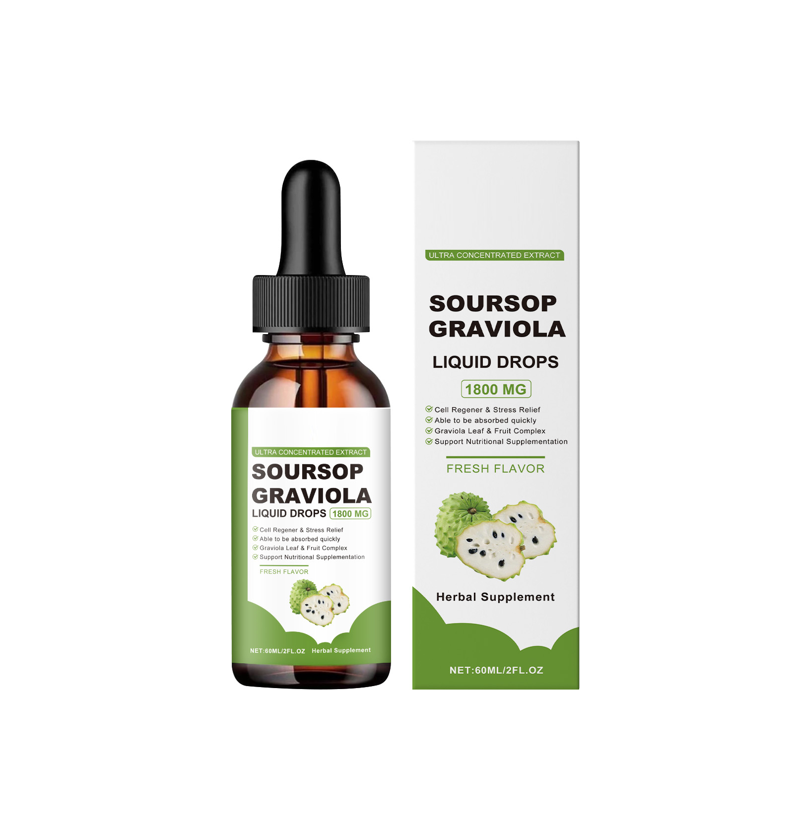 Soursop Graviola Liquid Drops Support Nutritional Supplementation Support Your Daily Wellness Routine Natural Plant-Based 