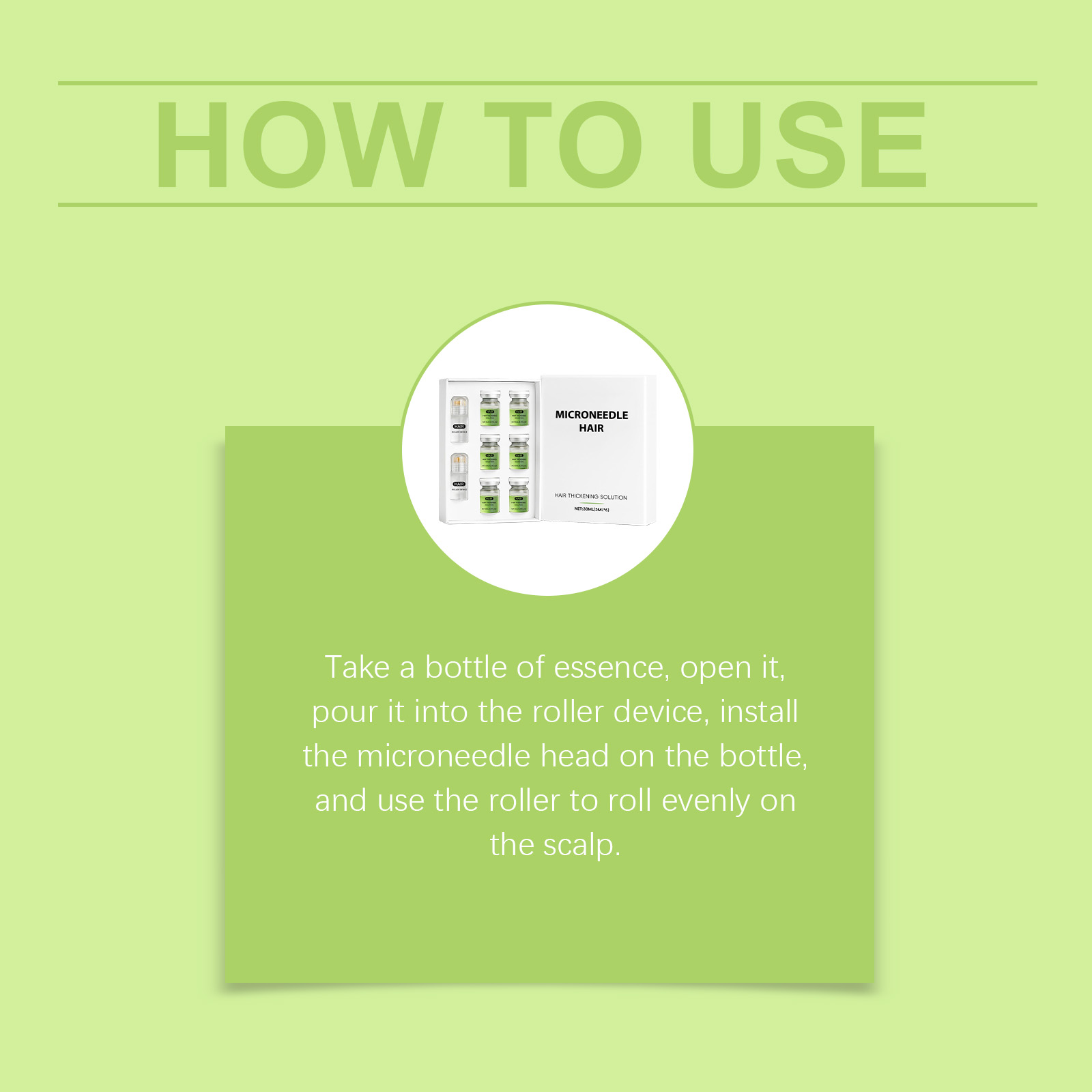 Hair Essential Care Serum Microneedle Roller Set Hair Follicle Care Nourishing Scalp Hair Care Hair Thicken Conditioner Essence ﻿