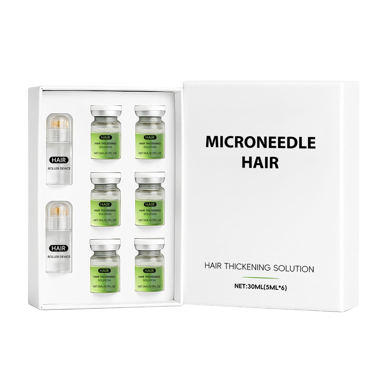 Hair Essential Care Serum Microneedle Roller Set Hair Follicle Care Nourishing Scalp Hair Care Hair Thicken Conditioner Essence ﻿