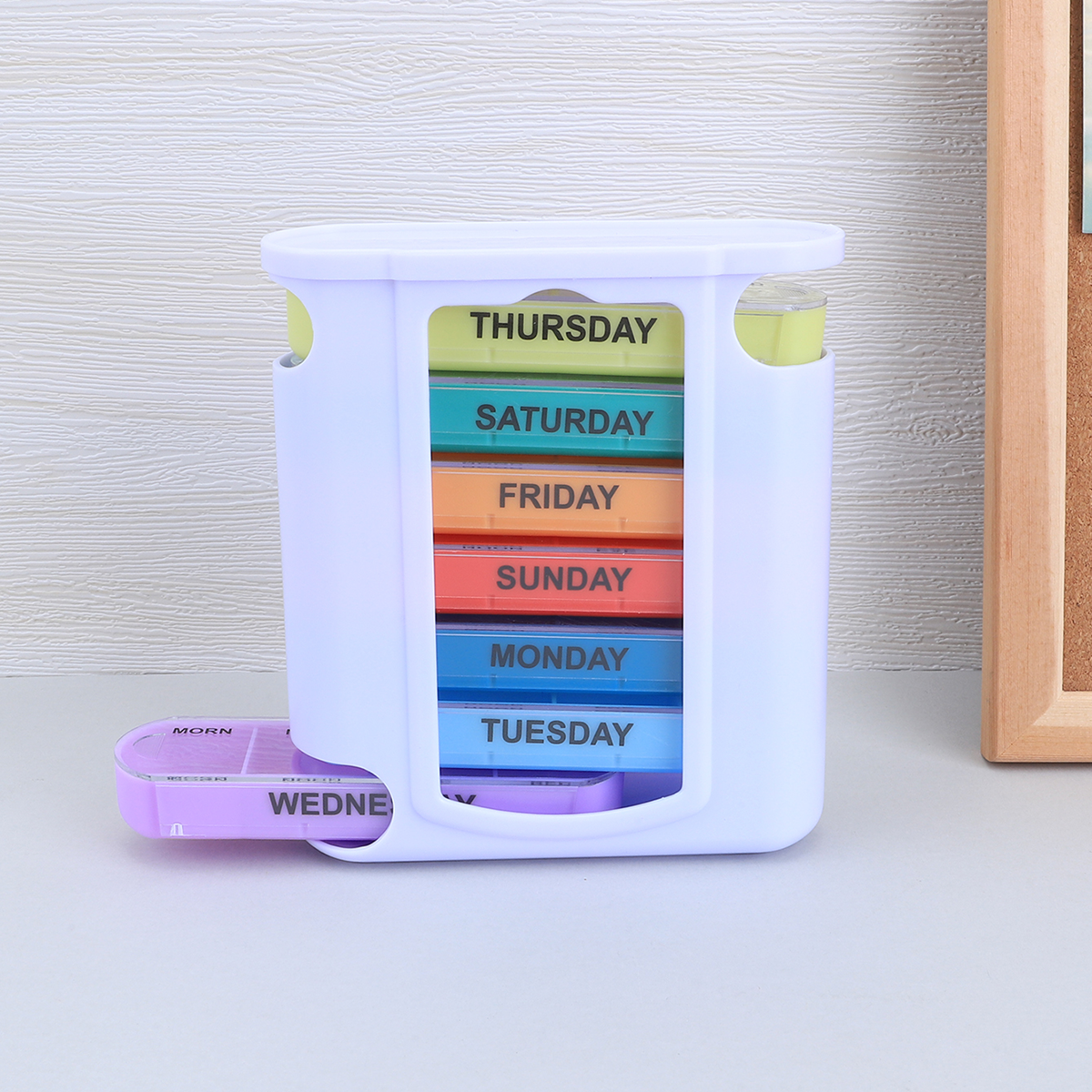 (Transparent) Portable Pill Medicine Box Weekly Monthly Tablet Holder Storage Organizer Container Case 7 Days Pill Box Pill Case for Medicine Vitamin Supplements Fish Oils