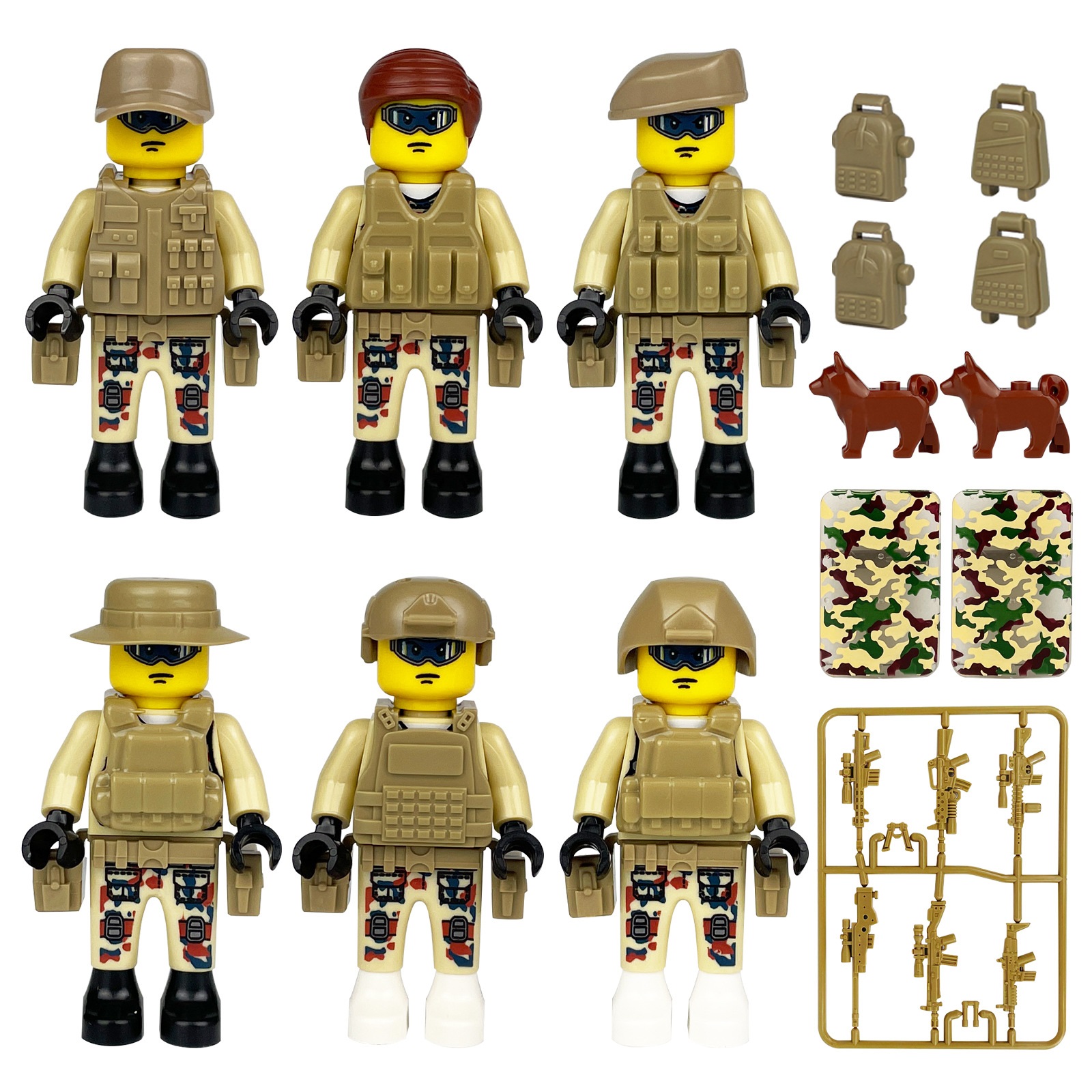 (18 cs Polices) SWAT Model Equipment Assembly Building Block Toys City Police Action Mini Figures with Multiple Military Weapons Accessories
