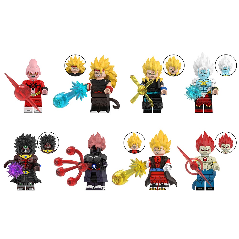 (Style B) 8 PCS Anime Building Blocks Dragon Ball Collect Children Toys MiniFigures Fit Lego for Kids
