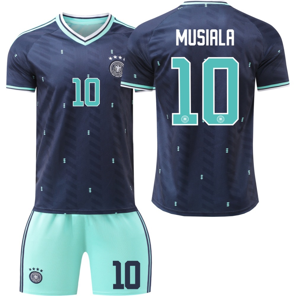 (2~3 Years) Germany Musiala 10 Football Jersey Away Teens Kids 2026 World Cup Shirts Shorts and Socks Set Gifts