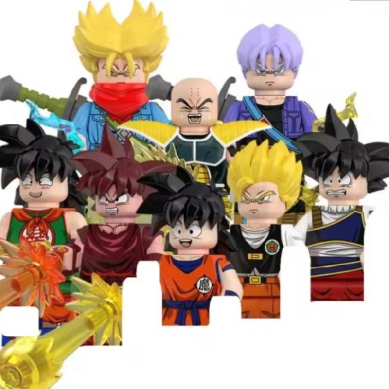 (Style J) New Dragon Ball Building Blocks Anime Character Minifigures Wukong Bandai Series Handmade Mini Doll for Kids 