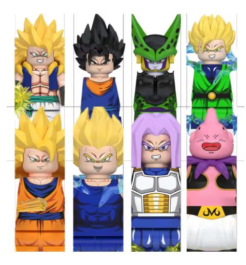 (Style J) New Dragon Ball Building Blocks Anime Character Minifigures Wukong Bandai Series Handmade Mini Doll for Kids 