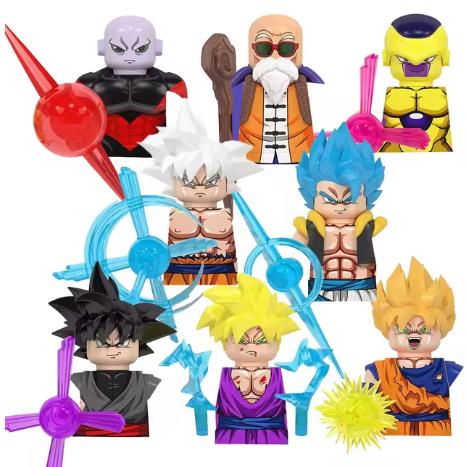 (Style J) New Dragon Ball Building Blocks Anime Character Minifigures Wukong Bandai Series Handmade Mini Doll for Kids 