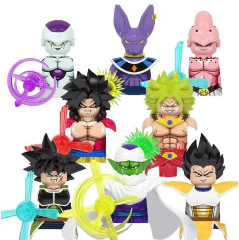 (Style J) New Dragon Ball Building Blocks Anime Character Minifigures Wukong Bandai Series Handmade Mini Doll for Kids 