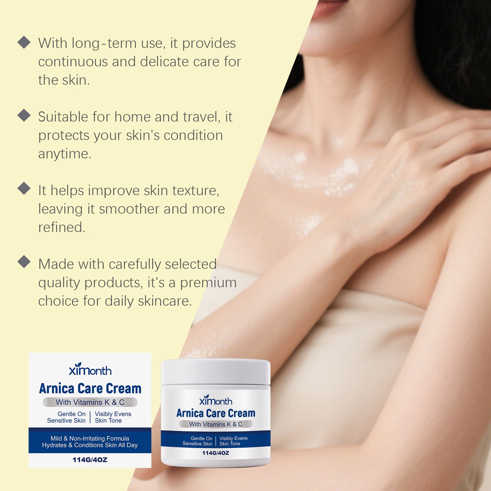 Skin Care Cream For Body Moisturizing Smoothing And Comforting Massage Treatment