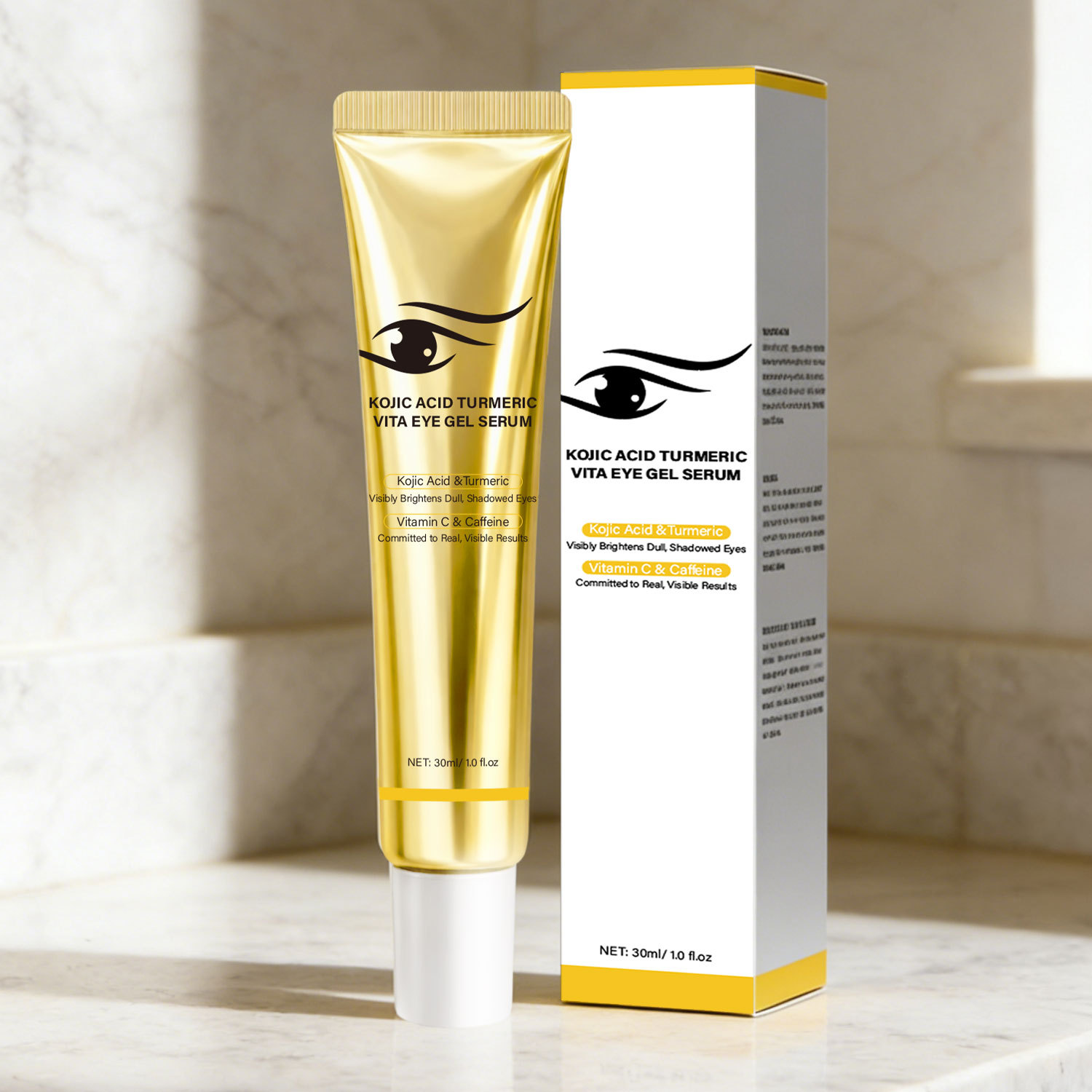 Ursolic Acid Turmeric Vitamin E Eye Gel Serum For Anti Aging Fine Lines Hydrating Daily Eye Care Treatment 30ml