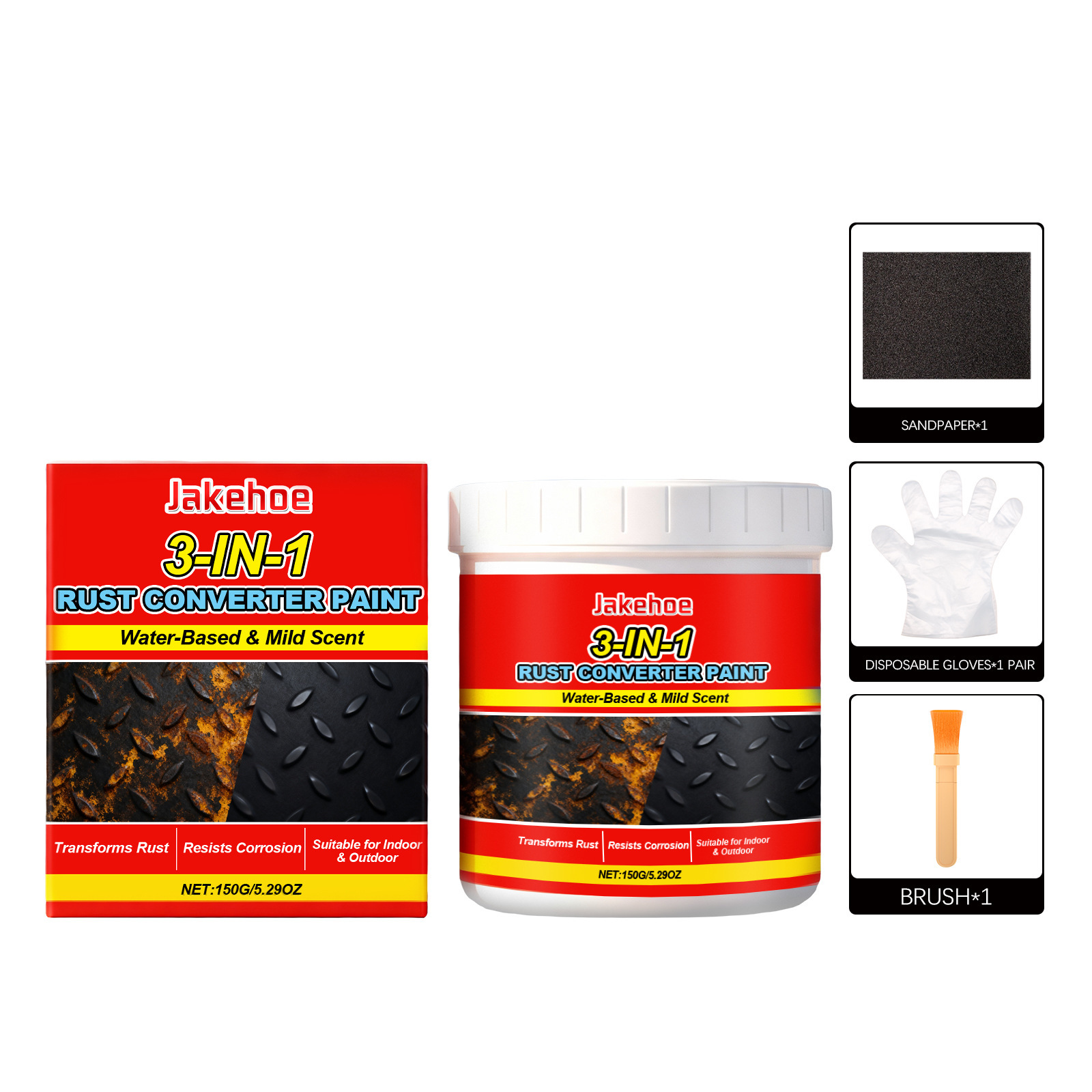 Metal Rust Primer Paint Set Water Based Anti Rust Corrosion Resistant Protective Coating For Metal Surfaces