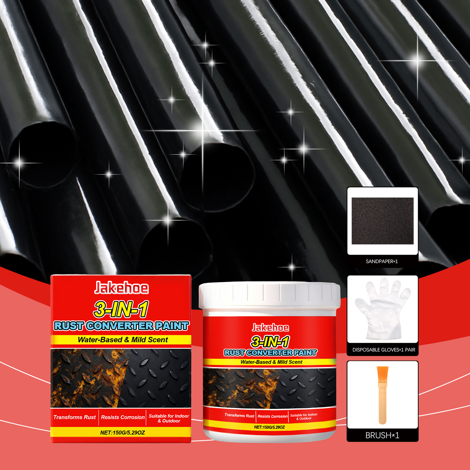 Metal Rust Primer Paint Set Water Based Anti Rust Corrosion Resistant Protective Coating For Metal Surfaces