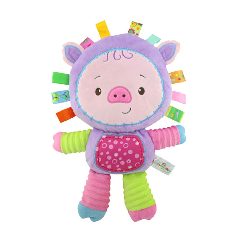 (rabbit 577) Baby Tags Stuffed Animal Soft Toy Lovey Elephant Plush Bell Toy Built-in Rattles Sensory Toy for Newborn Toddler Infant Gifts