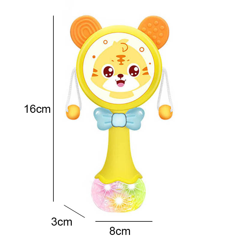 (blue 406) Baby Rattles Teether Rattle Toy Musical Flashing Hand Bells Rabbit Hand Bells Newborn Infant Early Educational Toys Gifts 0-12M